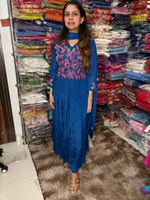 bleed blue fabric chinnon