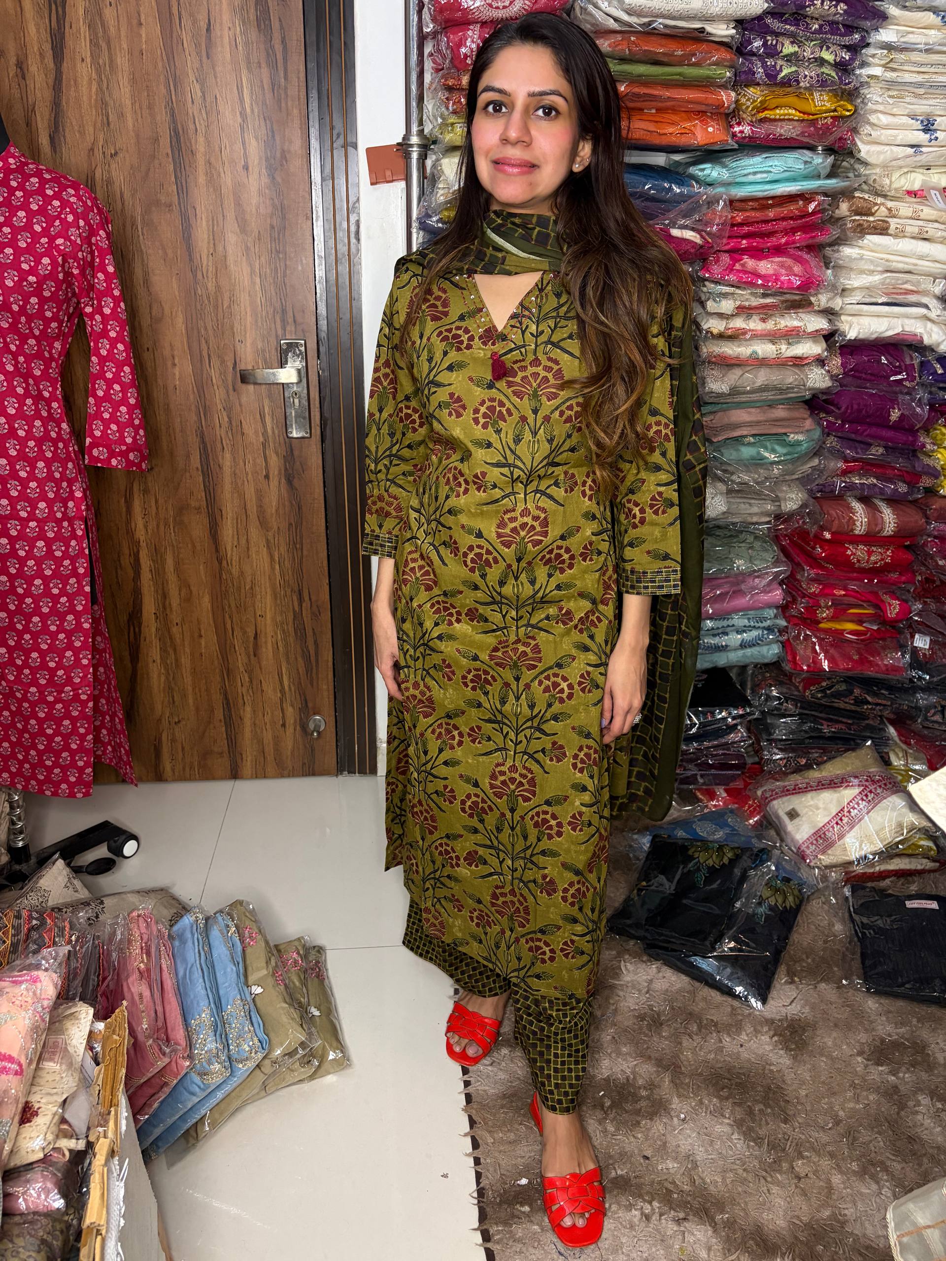 Jaipuri Suits Fabric Cotton