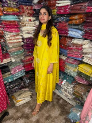 yellow sun flower fabric dola silk