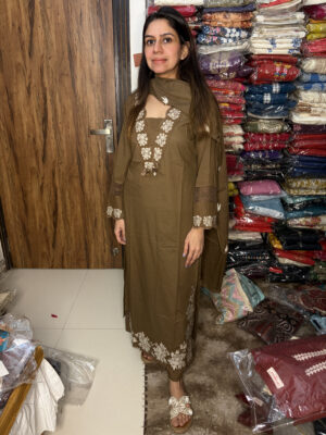 mul cotton embroidered suit