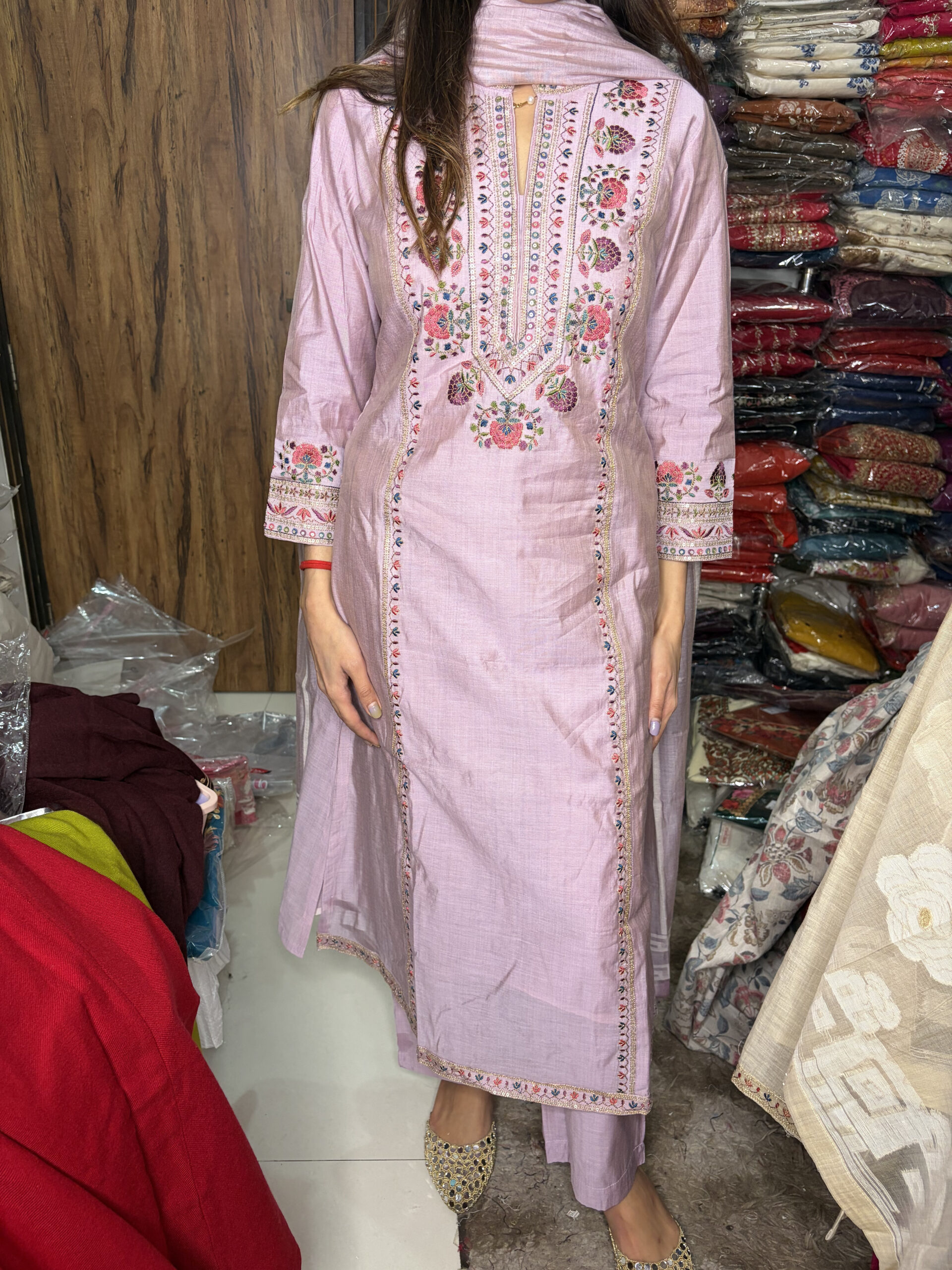 Home Lilac Cotton Chandheri