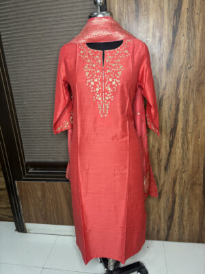coral cotton suit