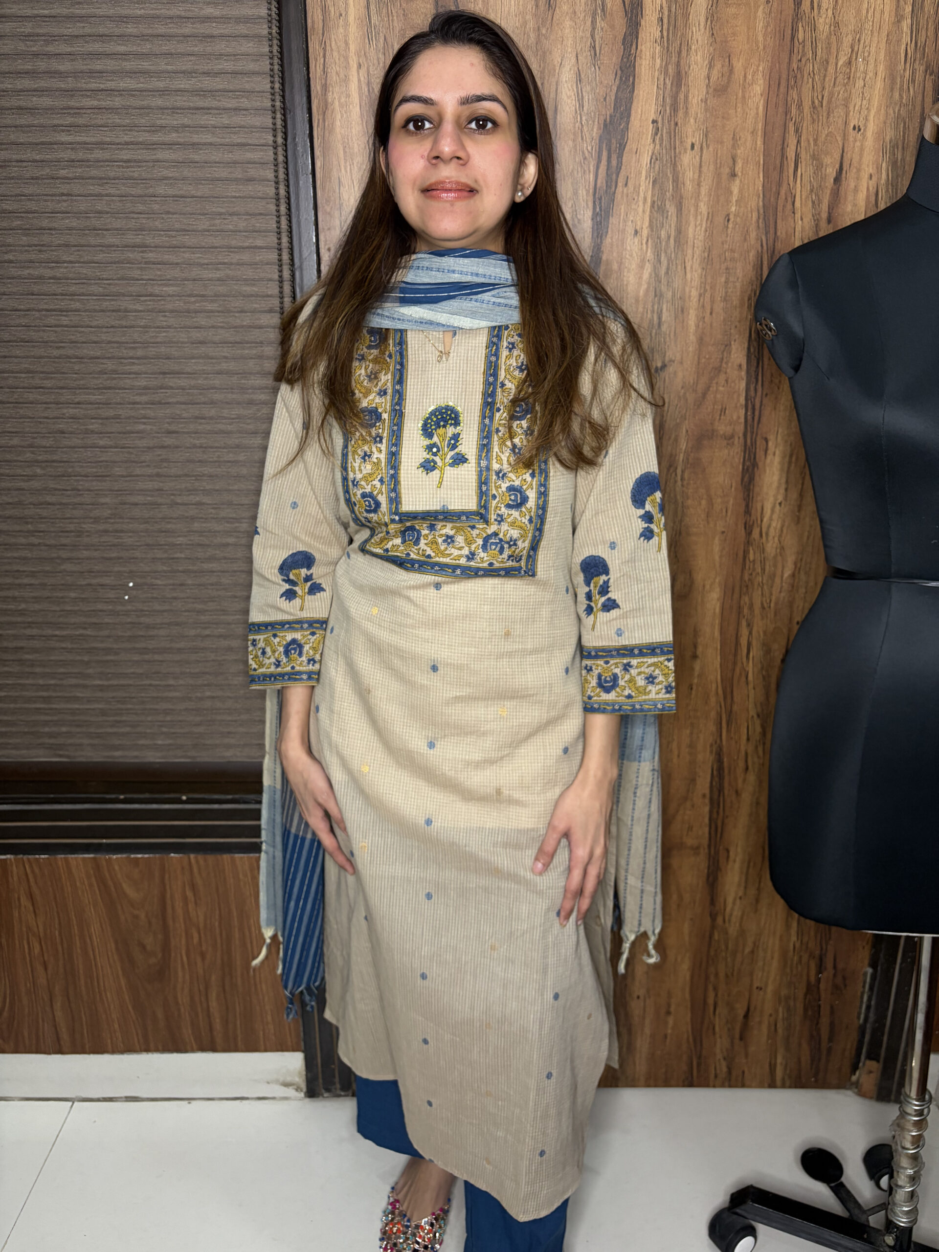 Hand block Printed Handloom Suit