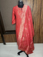 Coral Cotton Silk Suit - Image 3