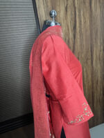 Coral Cotton Silk Suit - Image 4