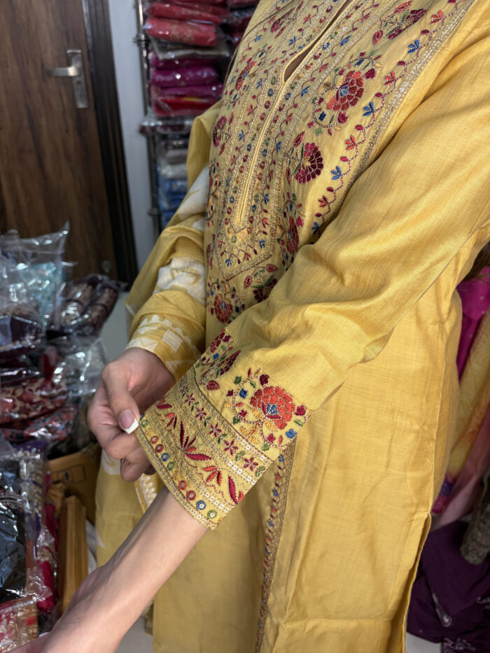 Golden Yellow Cotton Chandheri - Image 6