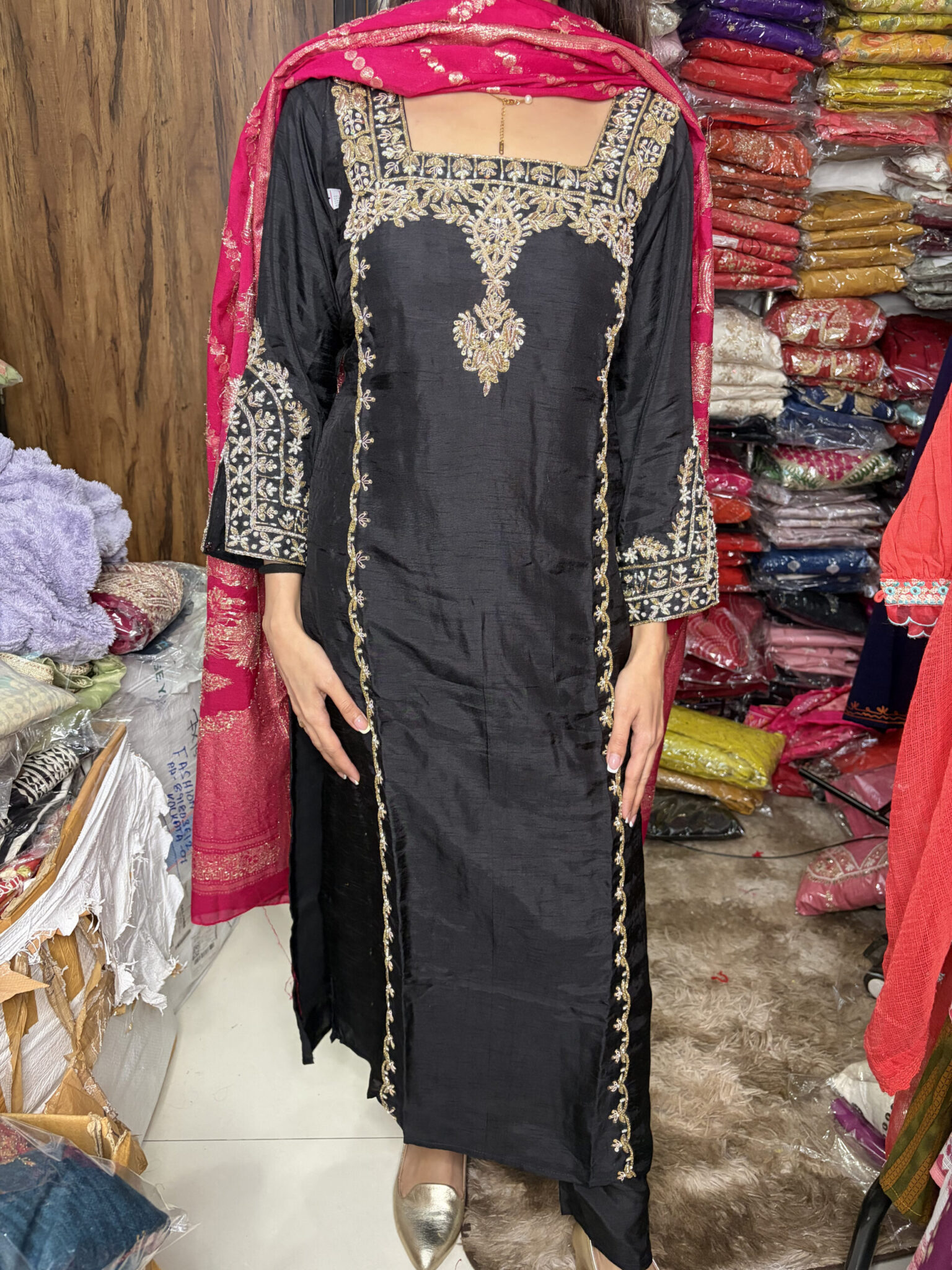 Pink blush embroidered suit – Love4Ethnic