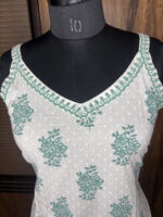 White Noodle Strap Cotton Suit - Image 3