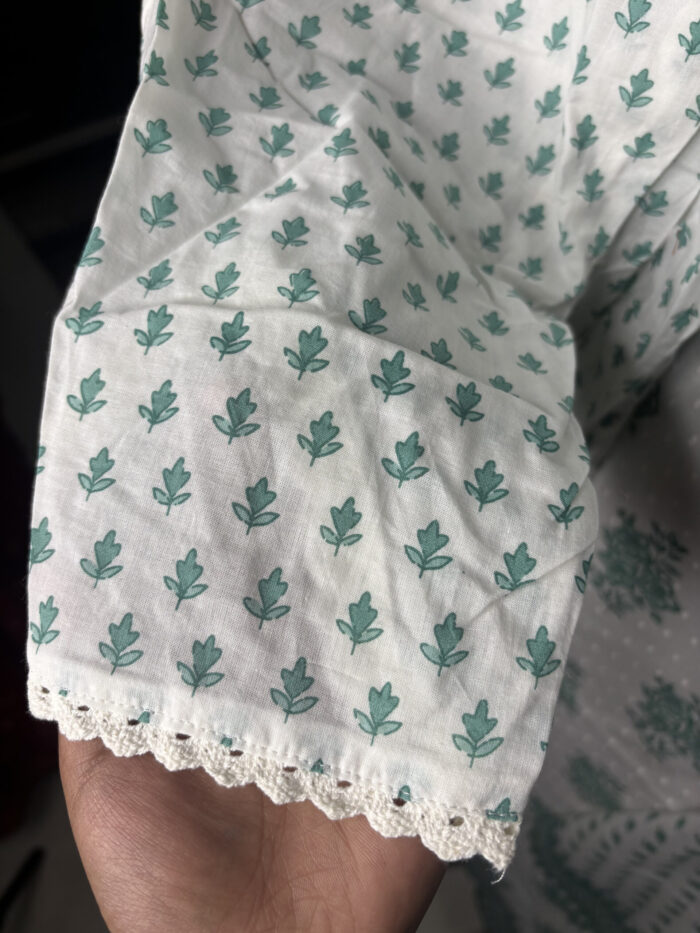 White Noodle Strap Cotton Suit - Image 6