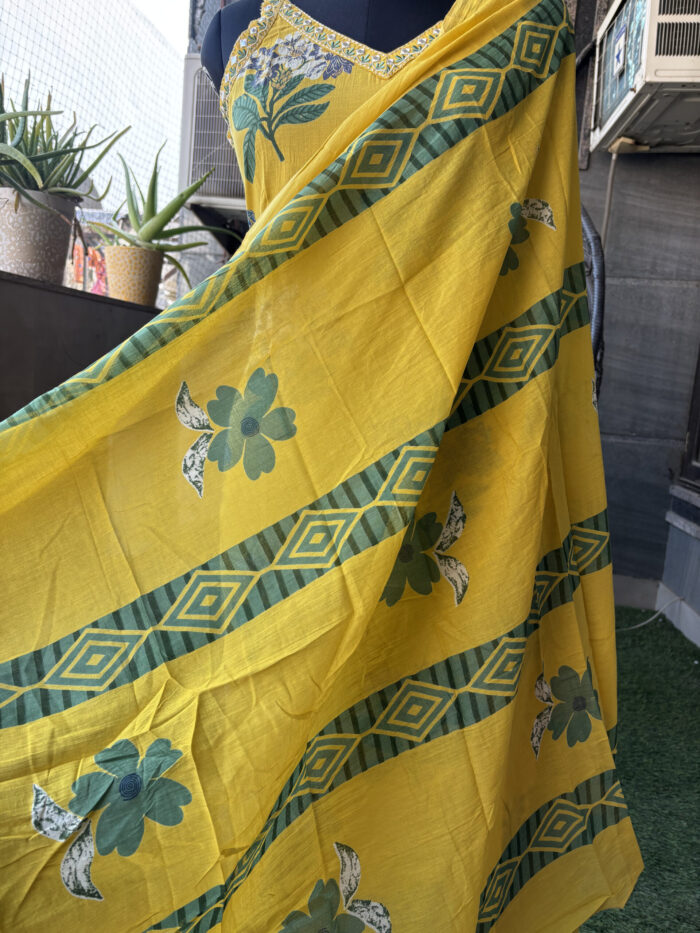 Yellow Noodle Strap Cotton suit - Image 5