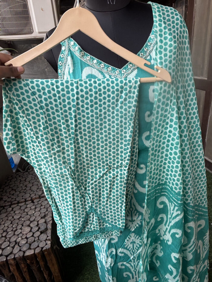 Rama Blue  Noodle Cotton Suit - Image 5