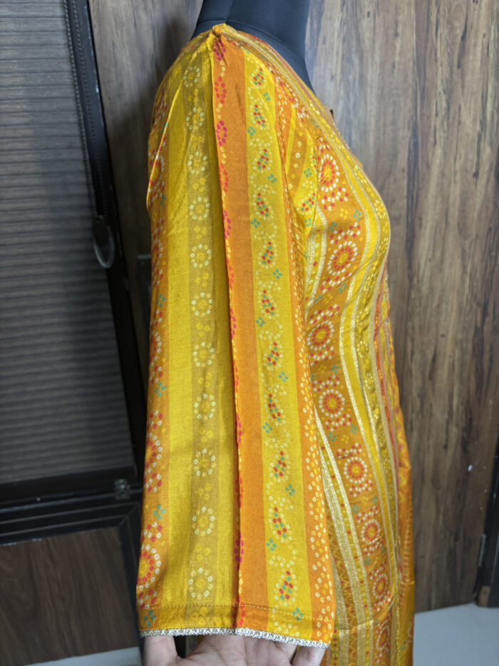Yellow Muslin Silk suit - Image 3