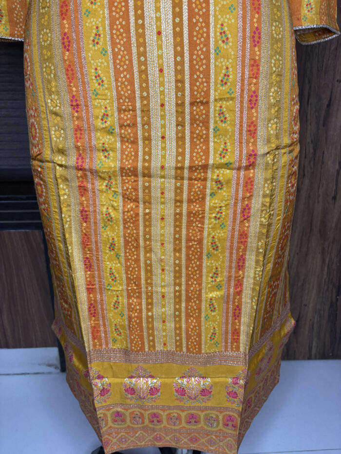 Yellow Muslin Silk suit - Image 6