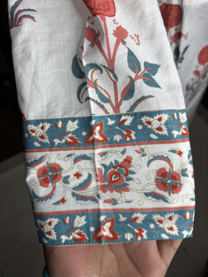 White Angrakha Cotton Suit - Image 4