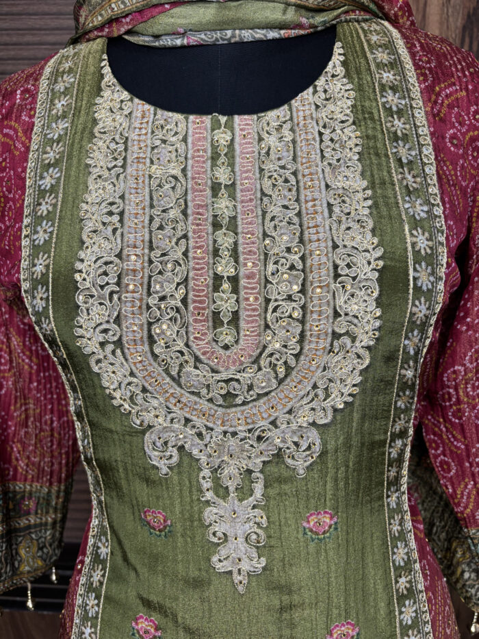 Green Crushed Tissue Suit - Image 2