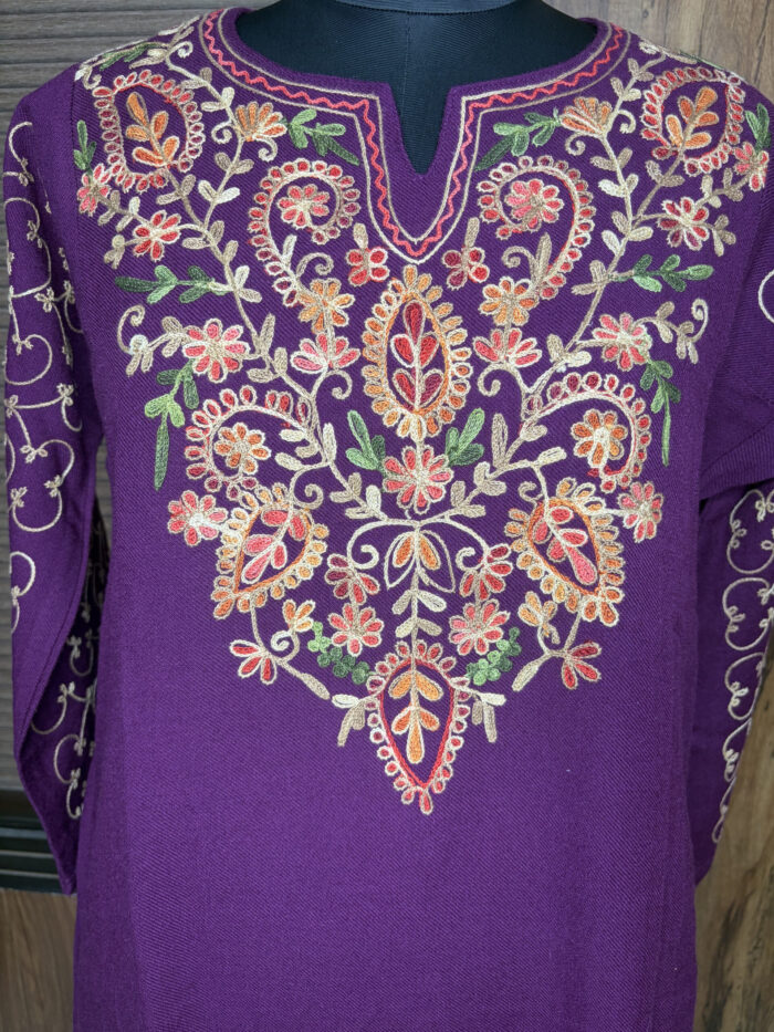 Wine Cot Wool Pheran - Image 2