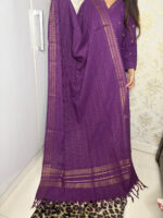 Wine Handloom Suit - Image 2