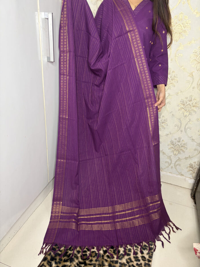 Wine Handloom Suit - Image 2