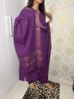 Wine Handloom Suit - Image 3
