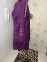 Wine Handloom Suit - Image 4