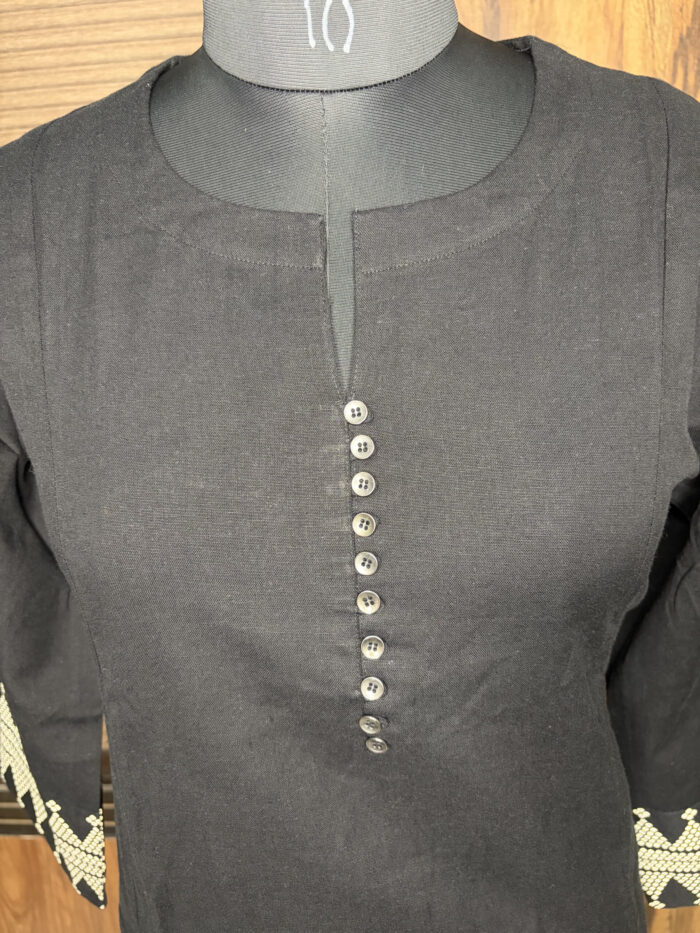 The Black handloom Cotton Suit - Image 2