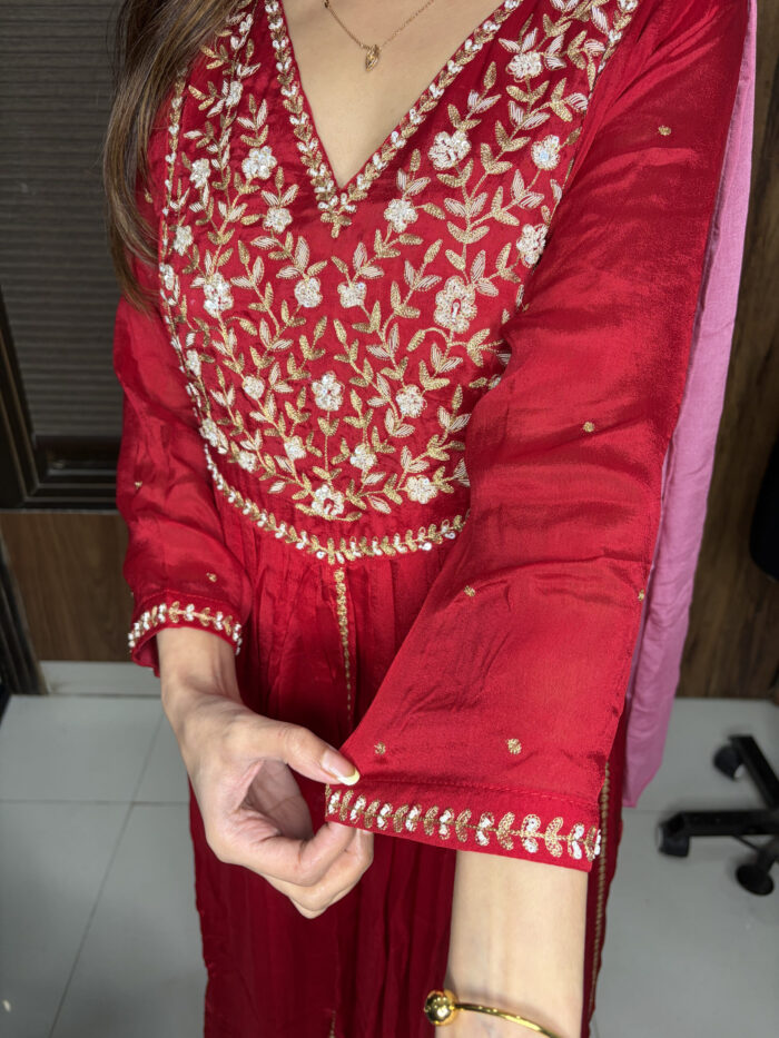 The Red Chinon Anarkali - Image 3