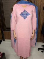 The Peach Handloom Cotton Suit - Image 2
