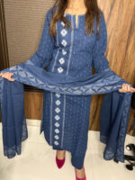 The Blue Handloom Cotton Suit - Image 2