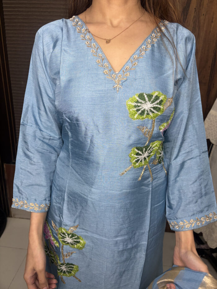 Blue Embroidered Suit - Image 2