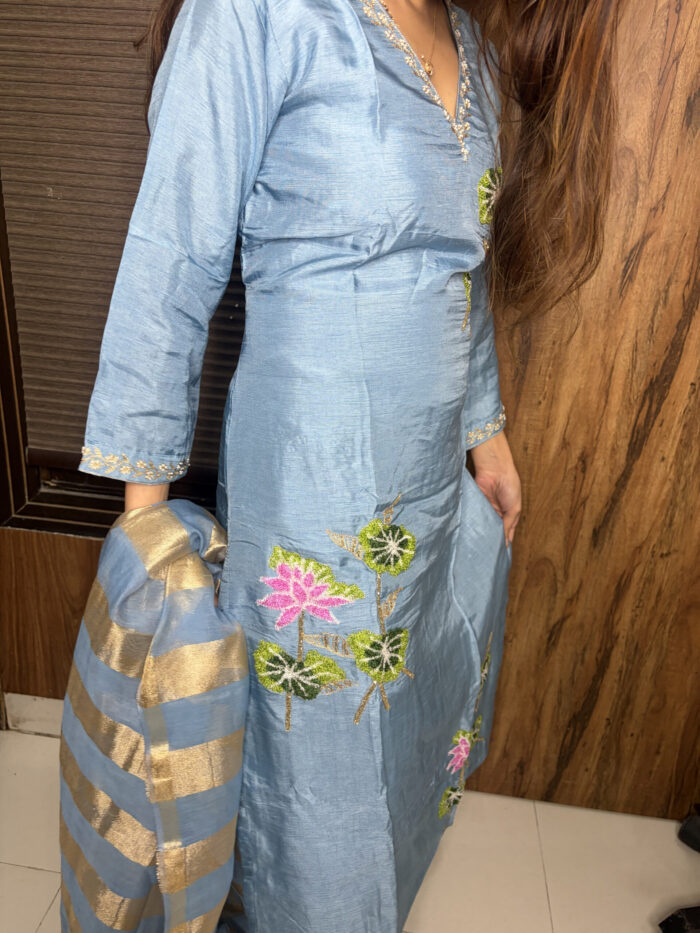 Blue Embroidered Suit - Image 6