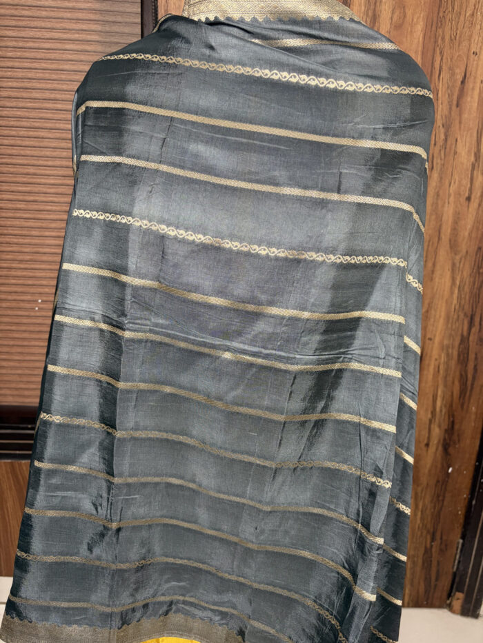 Yellow Jacquard  Silk  - Image 2