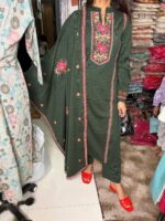 Green Chili Suit Fabric Knitted