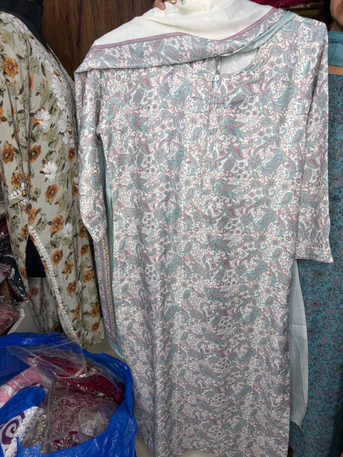 Winter Pastels  3 Pcs Fully Stitched Suit - Image 3