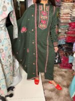 Green Chili Suit Fabric Knitted - Image 7