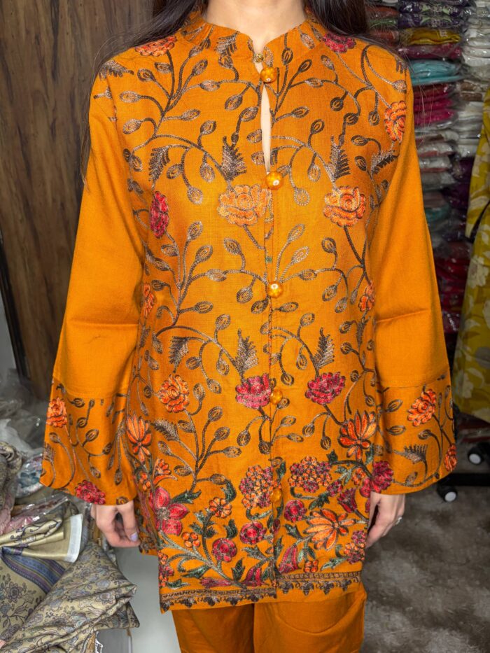 Aari Work Cord Sets Fabric Pashmina - Image 6