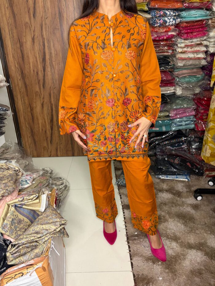 Aari Work Cord Sets Fabric Pashmina - Image 5