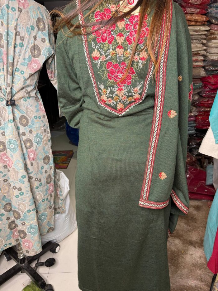 Green Chili Suit Fabric Knitted - Image 4