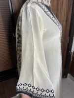 White Crepe Mirror Work Suit - Image 2