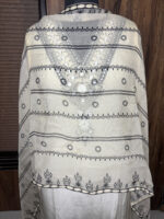 White Crepe Mirror Work Suit - Image 4