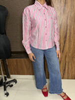 Cropped Stripped Shirt - Image 2