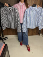 Cropped Stripped Shirt - Image 3