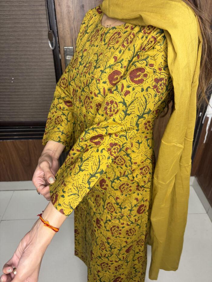 The Mustard Kalamkari Suit - Image 3