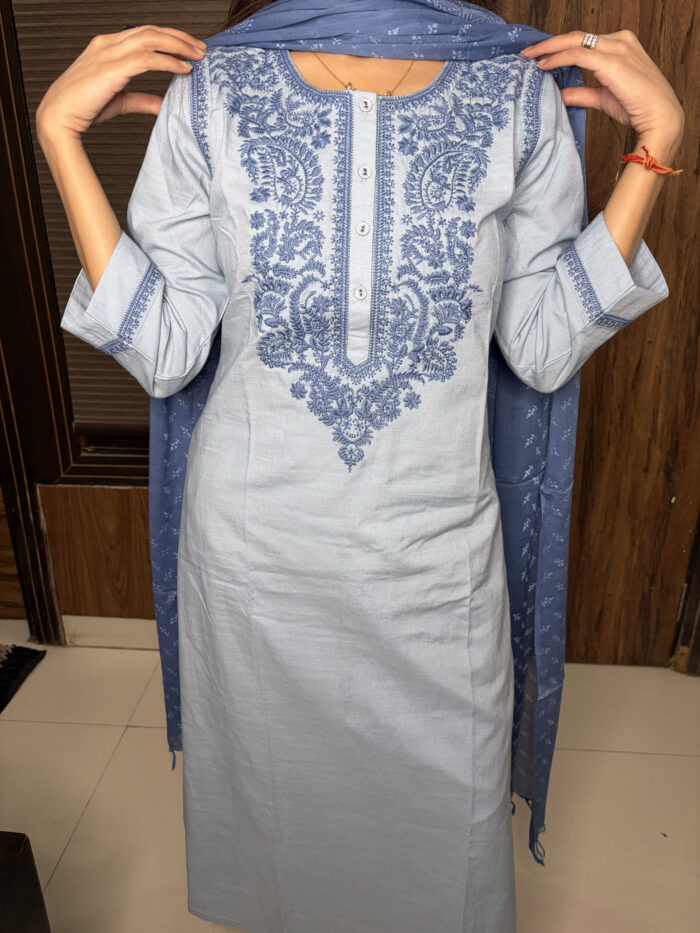 Powder Blue Chicken Kari Suit - Image 2