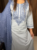 Powder Blue Chicken Kari Suit - Image 4