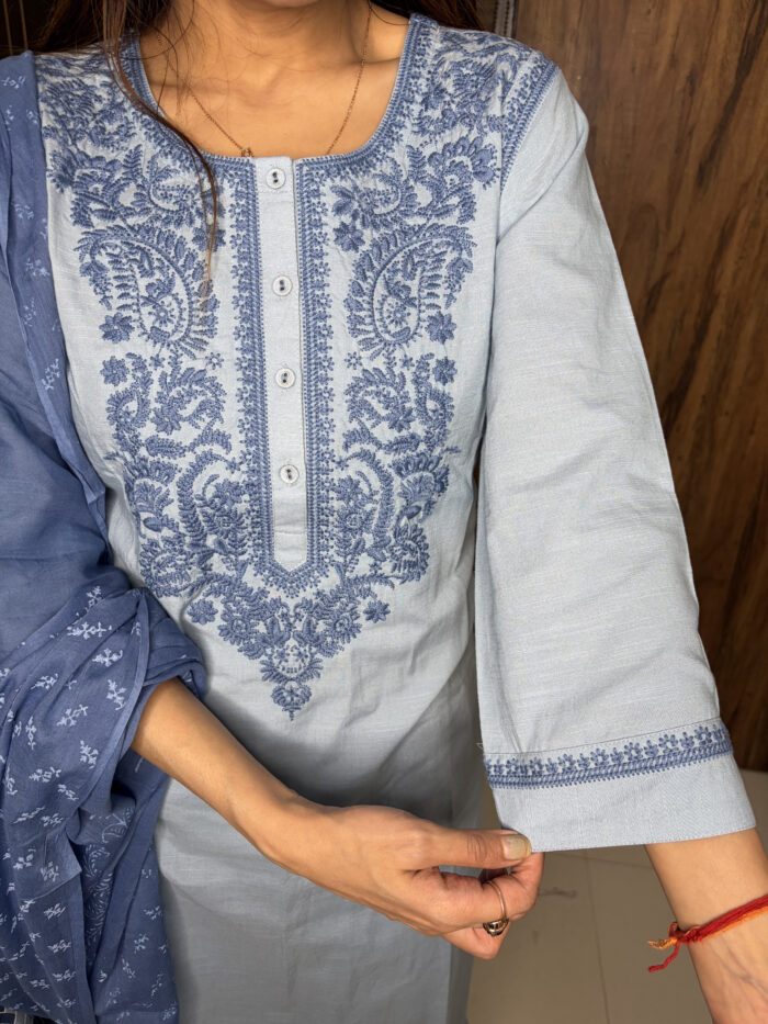 Powder Blue Chicken Kari Suit - Image 6