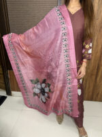 The Brown Appliqué Work Suit - Image 4