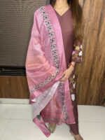 The Brown Appliqué Work Suit - Image 5