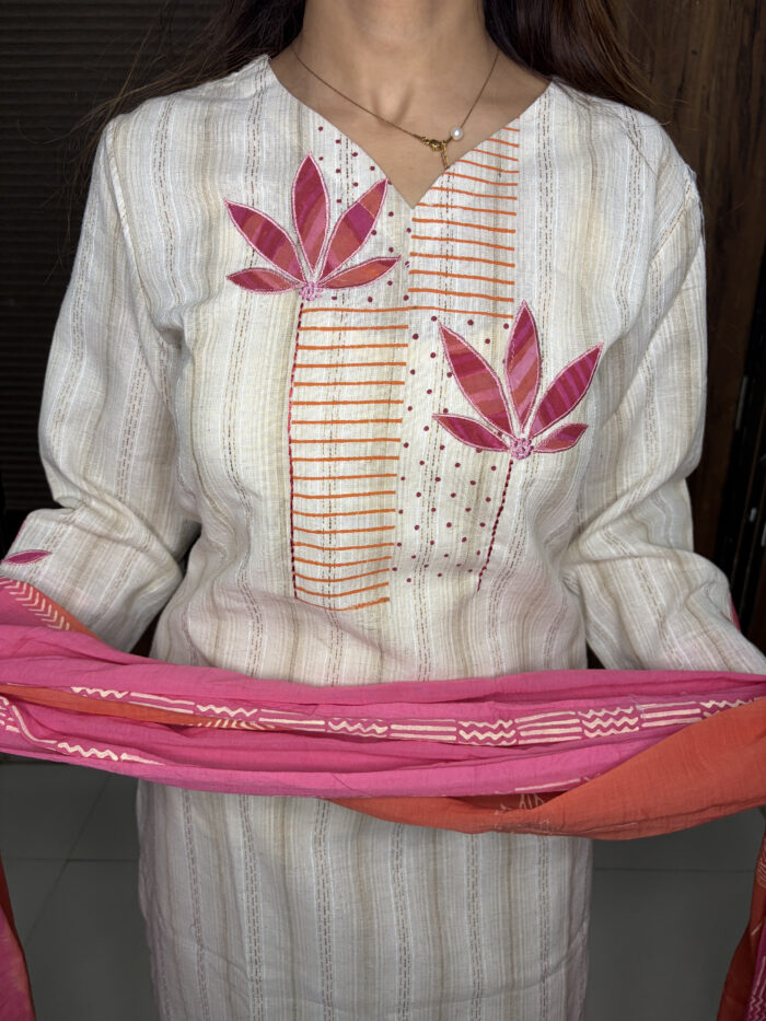 The Lotus Appliqué Work Suit - Image 5