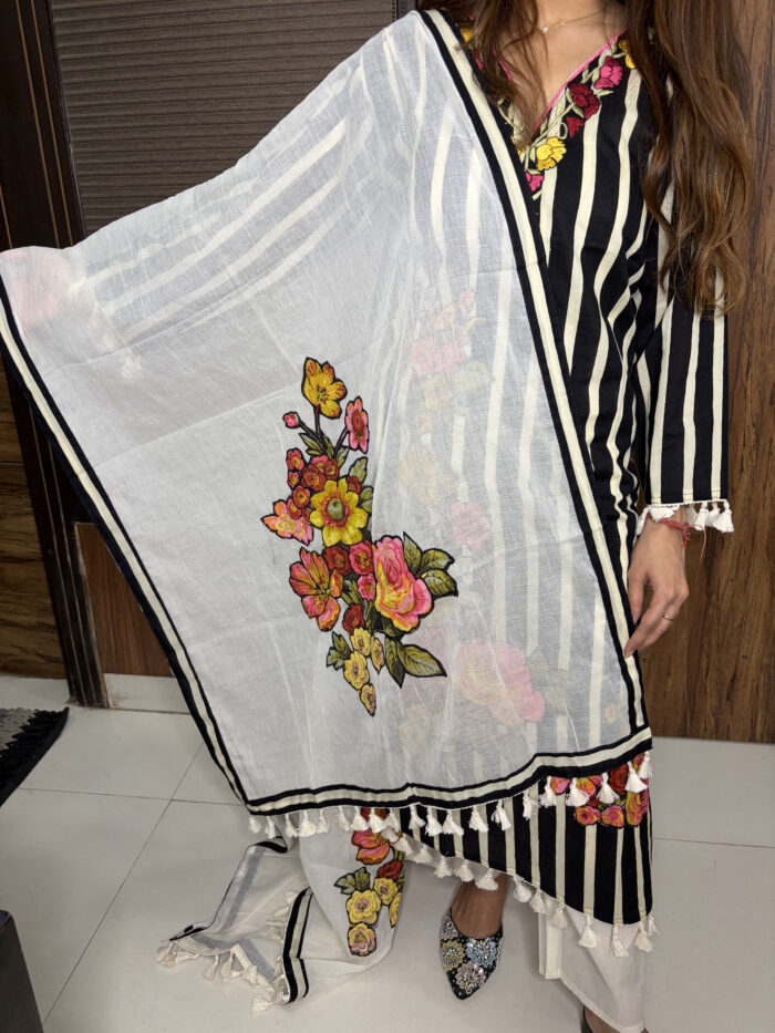 The Stripe Appliqué Work Suit - Image 4