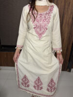 The White Tassle Embroidered Suit
